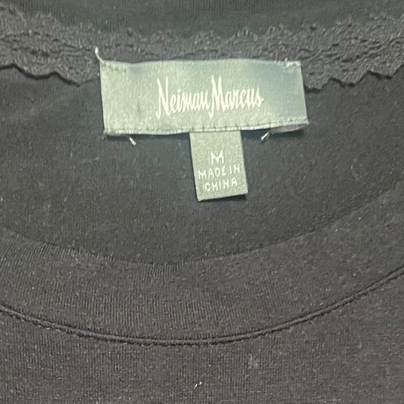 NEIMAN MARCUS Black White Long Sleeve Top - Picture 2 of 6